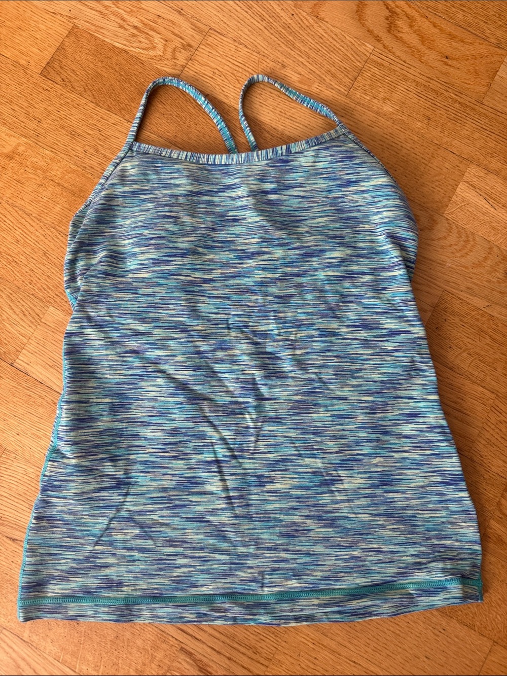 EUC Lululemon Blue Wee Are From Space Power Y Tank 8 cups included